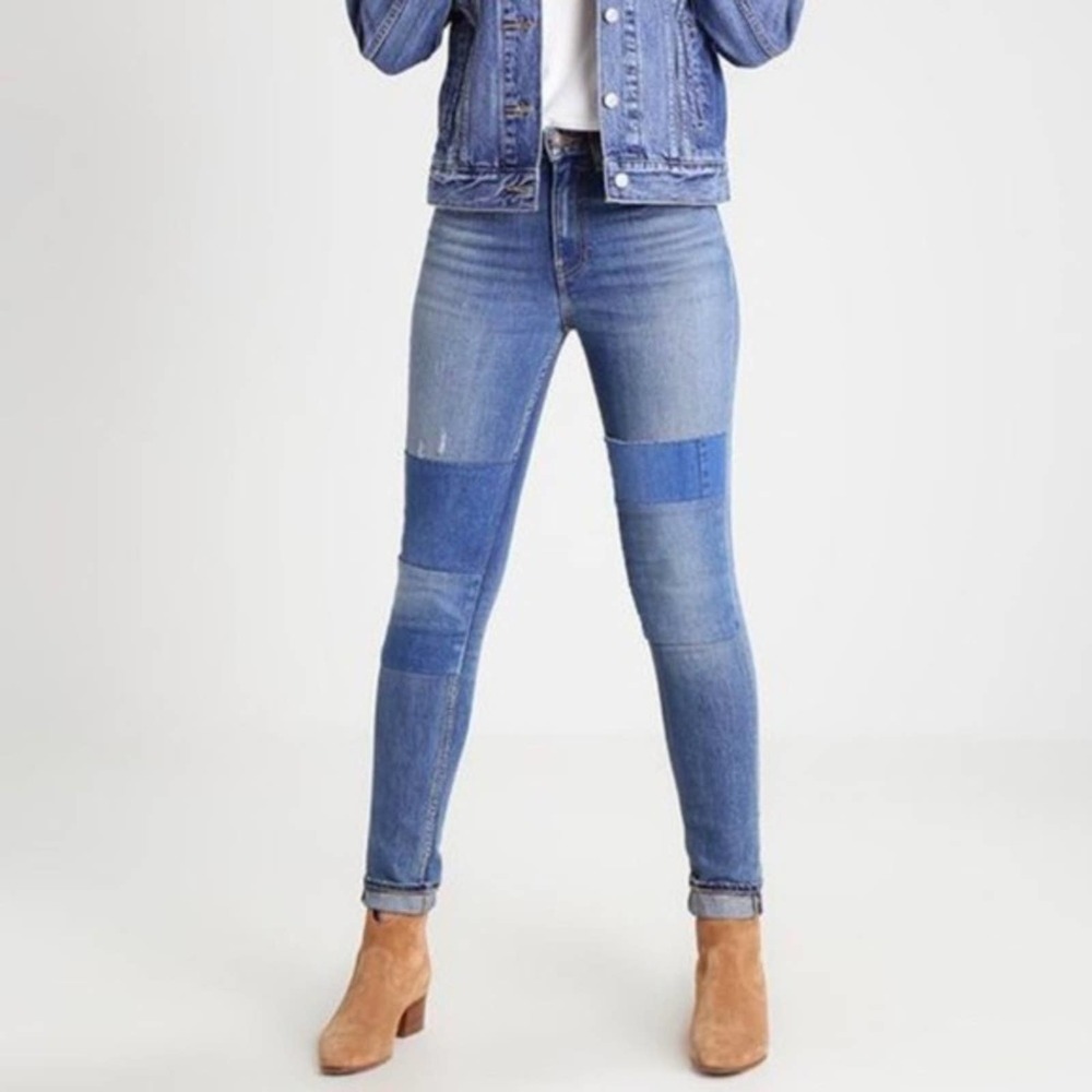 LEVI’S vintage high rise skinny patchwork jeans